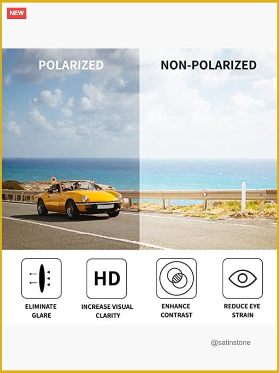 Oversized Retro Square Polarized Sunglasses UV400 main image 7